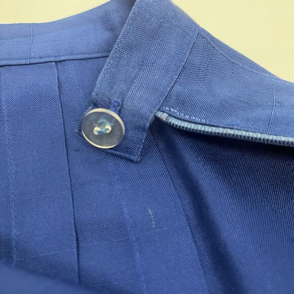 New Traditions For Marshall Field’s Cobalt Blue Silk Pleated Midi Skirt Size 12 - Picture 13 of 14